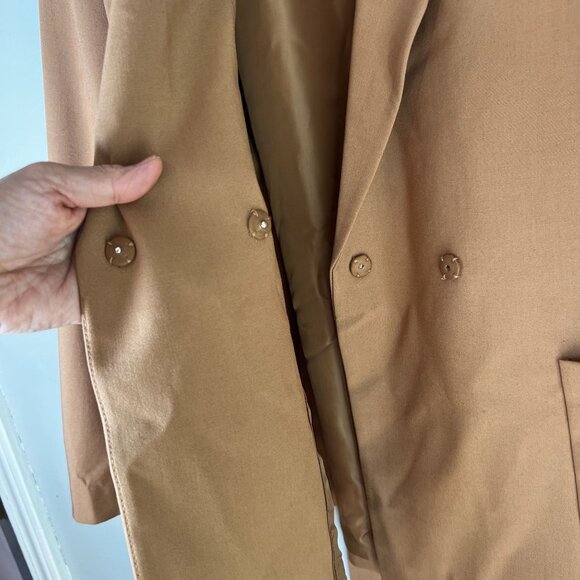 Calvin Klein Womens Infinite Stretch One Button Blazer Sz 14P in Tan - Picture 3 of 10